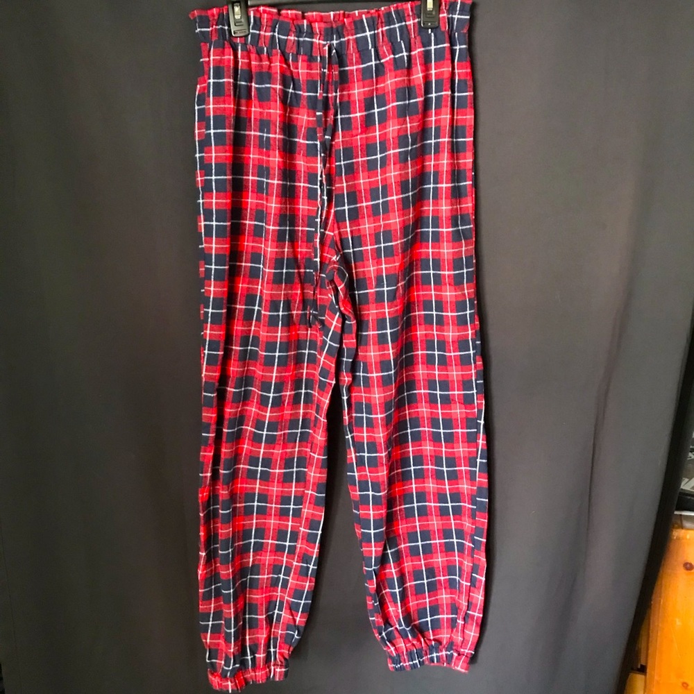 Flannel paper bag pants
